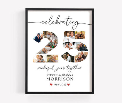 25th Wedding Anniversary Photo Frame Collage